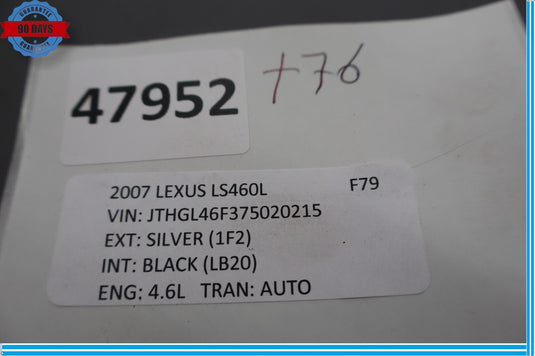 07-12 Lexus LS460 LS460L Front Right Passenger Side Seat Switch Cover Trim Oem