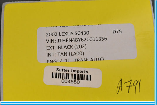 02-10 Lexus SC430 Front Left Driver Side Power Seat Lumbar Control Switch Oem