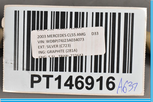 00-06 Mercedes CL500 CL55 AMG W215 Upper Interior Grab Handle Set Oem