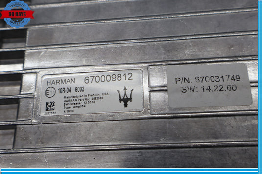 14-17 Maserati Quattroporte S Q4 M156 Ghibli Harman Audio Amplifier Amp Oem
