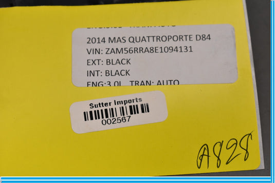 14-16 Maserati Quattroporte Mount Support Bracket Black Oem