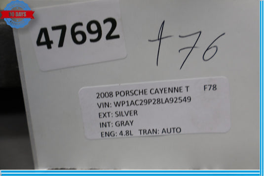 03-10 Porsche Cayenne 955 Rear Left Driver Side Pillar Trim Cover Panel Oem