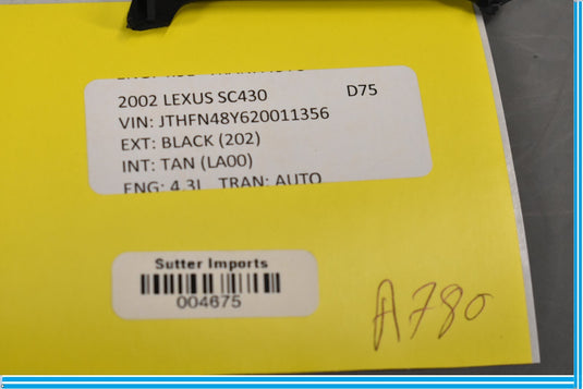 02-10 Lexus SC430 Right Passenger Side Defroster Air Vent OEM