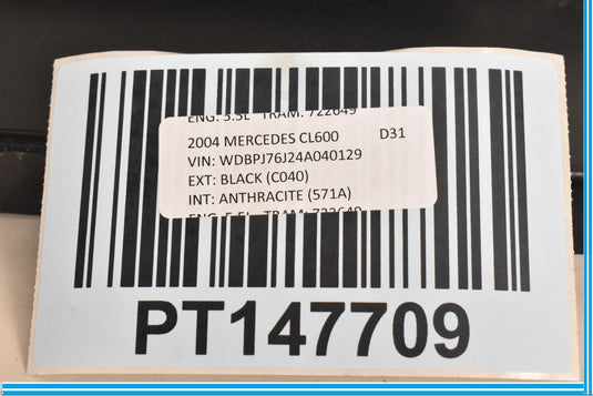 00-06 Mercedes CL500 CL600 W215 Rear Trunk Loading Sill Scuff Plate Cover Oem