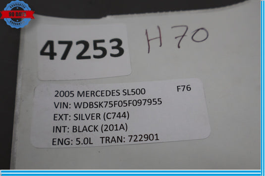 03-12 Mercedes R230 SL500 SL55 AMG Air Intake Air Duct Tube A1121400118 Oem