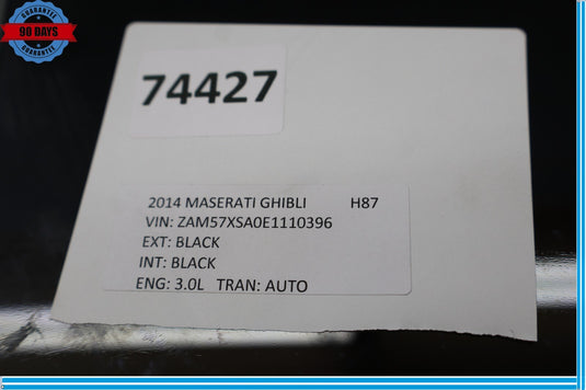 14-22 Maserati Ghibli SQ4 M157 Rear Left Driver Side Door Window Glass Oem
