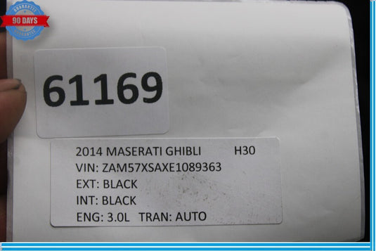 14-22 Maserati Quattroporte M156 Ghibli Front Left Side Door Shell Black Oem