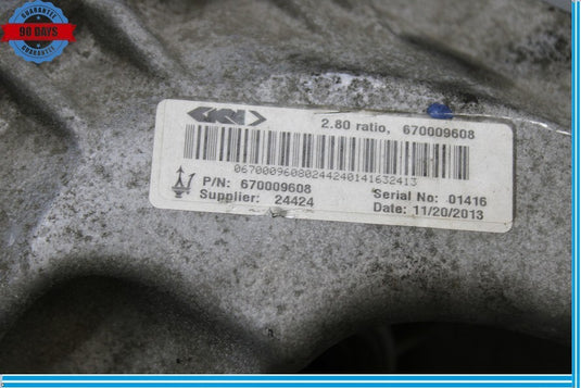 14-17 Maserati Ghibli S AWD Rear Diff Differential Axle Carrier 670009608 Oem