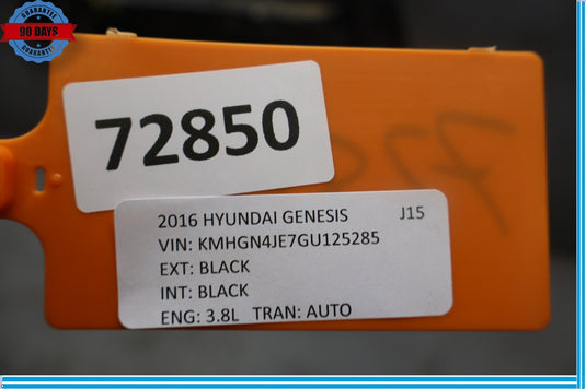 15-16 Hyundai Genesis Rear Left Driver Side Exterior Door Shell Panel Black Oem