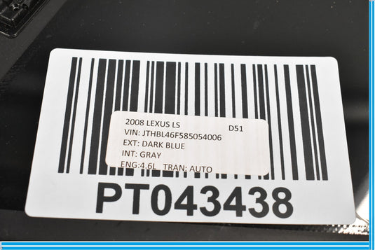 07-17 Lexus LS460 Rear Right Passenger Side Door Corner Quarter Window Glass Oem