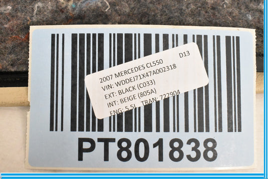 07-14 Mercedes CL550 CL600 W216 Left Center Console Side Molding Trim Beige Oem