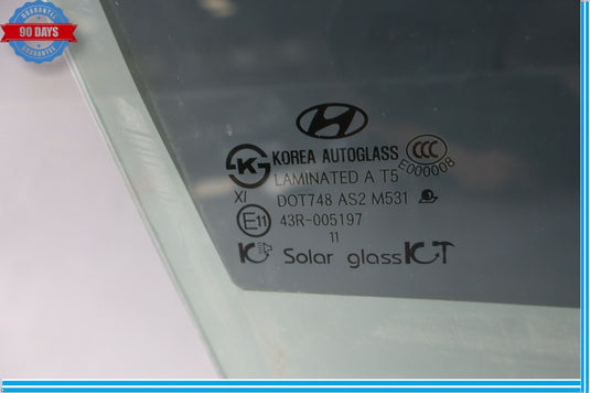 11-16 Hyundai Equus Front Right Passenger Side Door Window Glass Oem