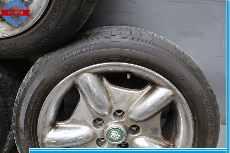 Load image into Gallery viewer, 97-02 Jaguar XK8 X100 8Jx17 R17 5 Spoke Alloy Wheel Rim MJA6116BB Set of  4 Oem
