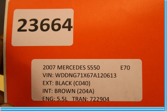 07-09 Mercedes S550 S600 W221 Front Right Lower Bottom Seat Cushion Oem