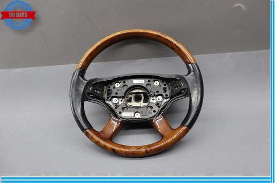 07-10 Mercedes W221 S550 CL550 Driver Steering Wheel w/ Paddle Shifters Wood Oem