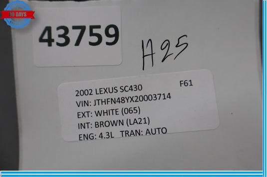 02-10 Lexus SC430 Front Left Driver Side Seat Heater Control Module Oem
