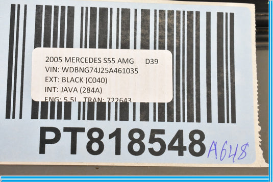 00-06 Mercedes W220 S500 S600 Door Window Weather Seal Strip Left Side OEM