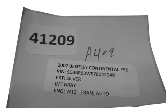 03-18 Bentley Continental Flying Spur Front Right Side Shade Sunvisor Oem