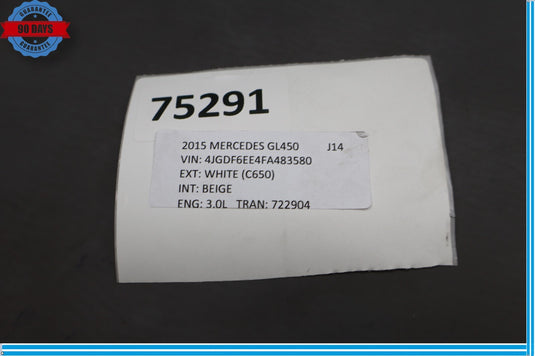 2015 Mercedes X166 GL450 GLE43 AMG Front Left Side Door Window Glass Oem