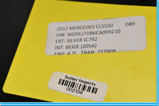 12-18 Mercedes CLS550 Rear Left Driver Side Door Window Glass Panel Oem