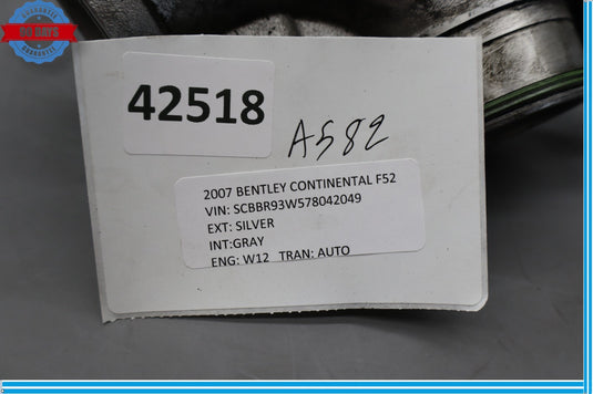 03-08 Bentley Continental GTC GT Left Side Turbocharger Turbo Air Guide Pipe Oem