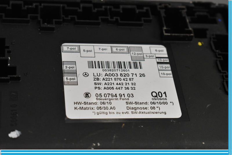 Load image into Gallery viewer, 07-13 Mercedes S550 S600 W221 Rear Right Passenger Side Door Control Module Oem
