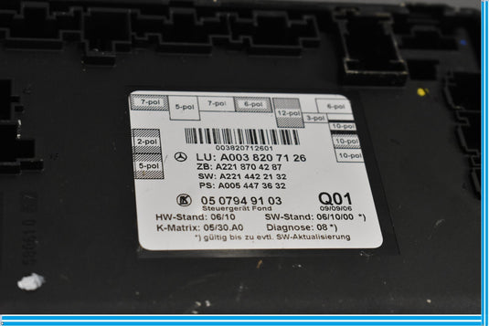 07-13 Mercedes S550 S600 W221 Rear Right Passenger Side Door Control Module Oem