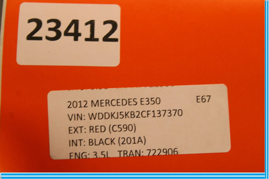10-17 Mercedes E350 E550 W207 Front Left Side Top Upper Seat Cushion Black Oem