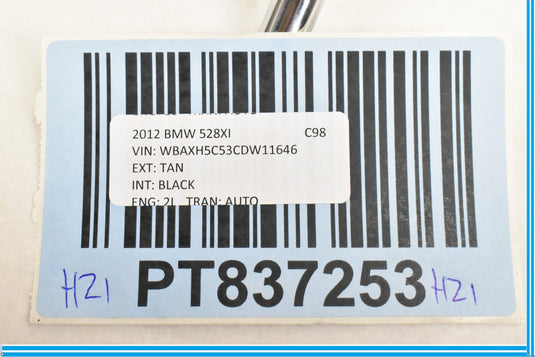 11-16 BMW 528i 535i 550i F10 Rear Left Leather Headrest Black 7236084 Oem