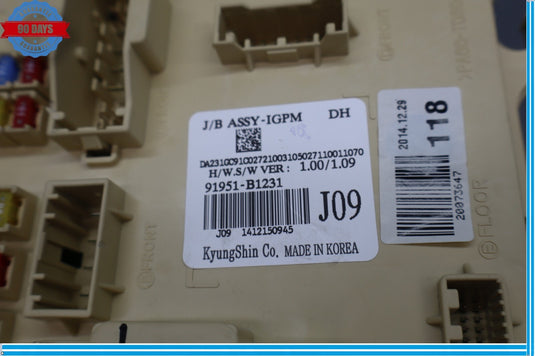 2015 Hyundai Genesis SIG Dash Fuse Relay Junction Box Fusebox Block Oem