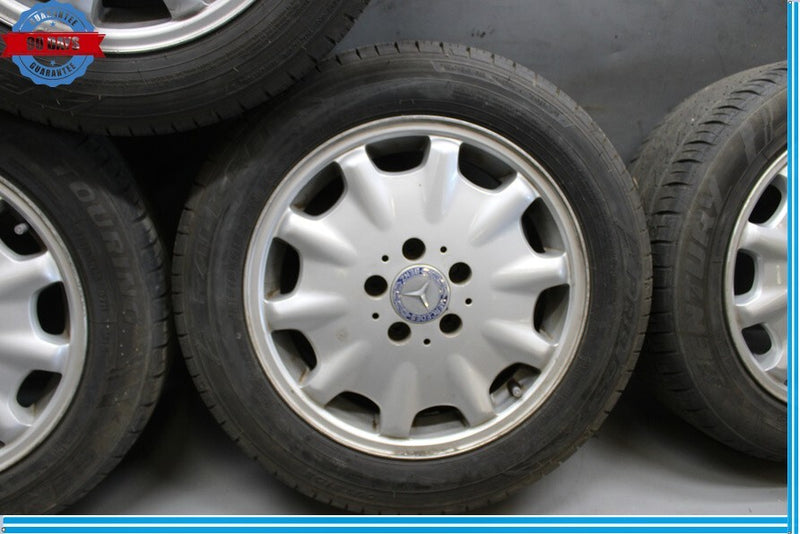 Load image into Gallery viewer, 95-99 Mercedes W210 E320 E430 Complete Wheel Tire Rim Set of 4 Pc 7.5Jx16H2 Oem
