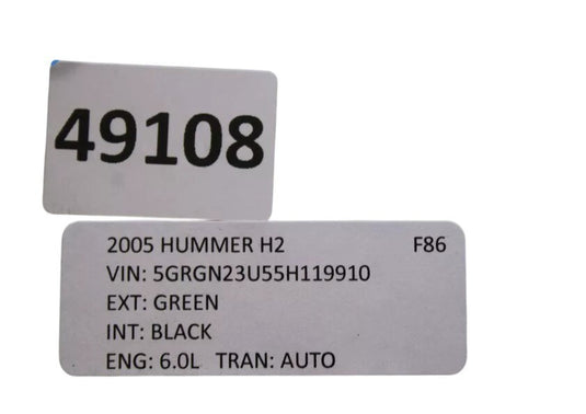 03-09 HUMMER H2 Front Left Driver Side Exterior Door Shell Panel 25887984 Oem