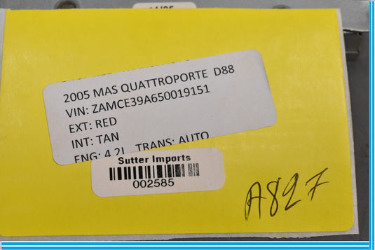 05-08 Maserati Quattroporte M139 FM2 Radio Audio Stereo Amplifier Amp Oem