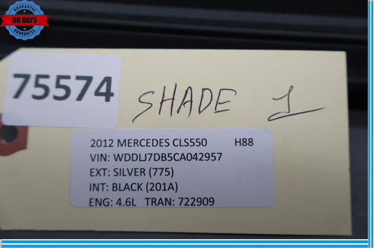 12-14 Mercedes W218 CLS550 CLS63 Rear Window Sun Shade Roller Blind w/ Trim Oem