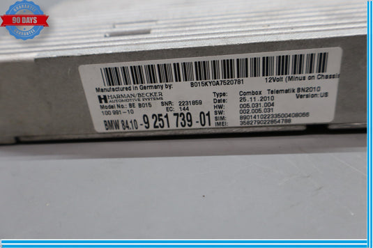 11-13 BMW 528i 535i 550i xDrive Bluethoot Contorl Module Unit Comuter Oem