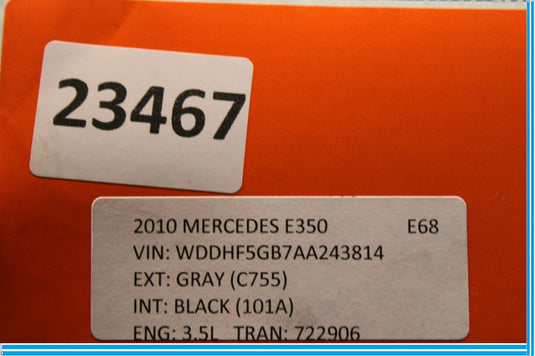 10-16 Mercedes W212 E350 RWD REAR SUBFRAME CROSSMEMBER OEM 2123506704