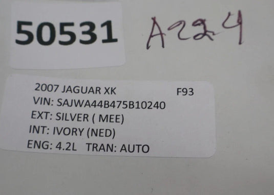 07-15 Jaguar XK XKR X100 Rear Left Quarter Panel Audio Speaker W/ Bracket OEM