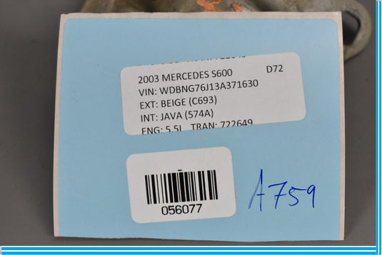 00-06 Mercedes S500 S600 CL500 CL600 W220 Crossmember Bracket Oem
