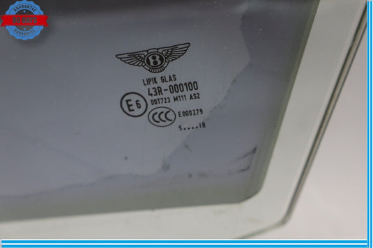 06-12 Bentley Continental Flying Spur Front Left Side Door Window Glass Oem