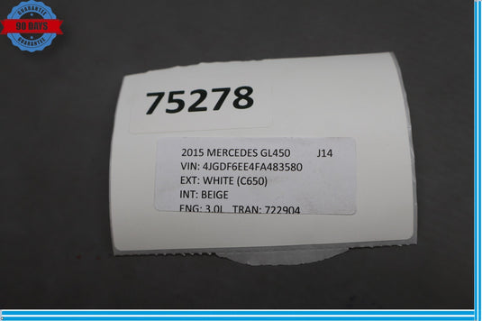 07-19 Mercedes X166 GL450 GLS350 Rear Left Quarter Side Window Glass Oem