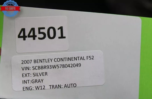 07-12 Bentley Continental GTC GT Front Sub Frame Subframe Engine Crossmember Oem
