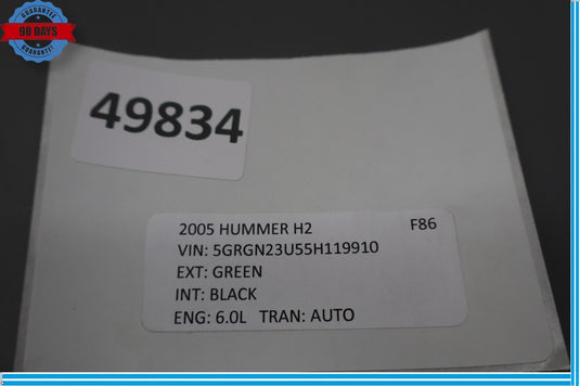 03-09 HUMMER H2 Radiator Coolant Overflow Bottle Reservoir Tank Oem