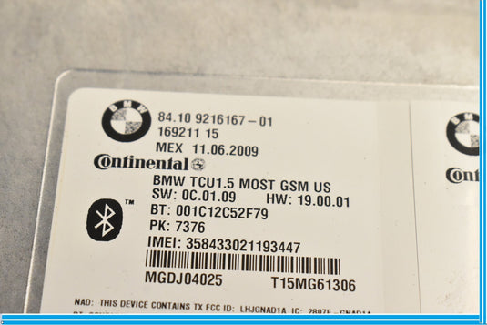 09-15 BMW 750i 750Li F01 Bluetooth Telematics Control Module 84109216167 Oem