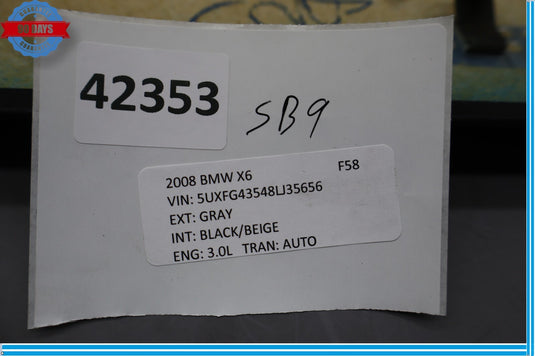 07-13 BMW X5 E70 Front Right Passenger Side Seat Back Cover Panel Black Oem