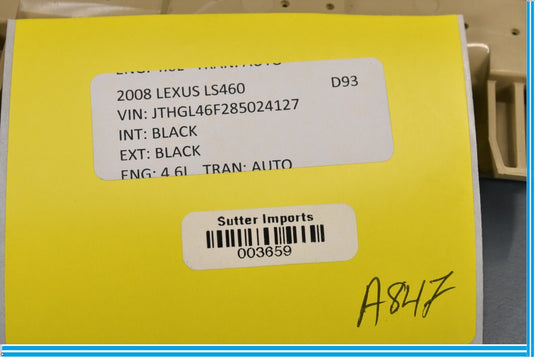 07-17 Lexus LS460 LS460L Rear Overhead Vanity Mirror W/ Light Lamp Oem