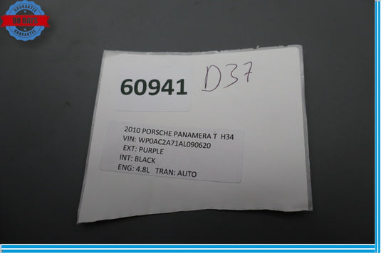 10-14 Porsche Panamera 970 Dashboard Dash Ignition Lock Switch Key Assembly Oem