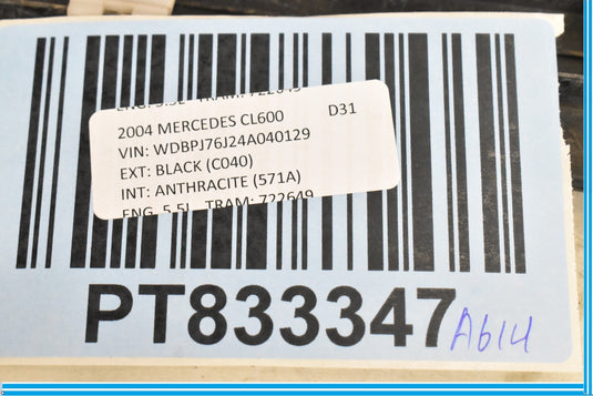 00-06 Mercedes CL500 CL600 W215 Rear Right Quarter Panel Trim Molding Black Oem