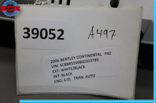06-07 Bentley Continental Flying Spur Instrument Cluster Gauge Speedometer Oem