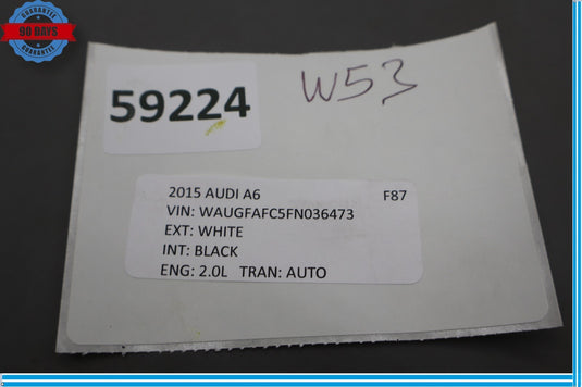 12-18 Audi A6 Quattro Rear Left Driver Side Door Window Regulator Oem