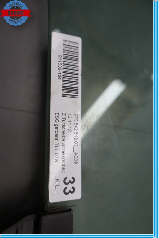 10-16 Porsche Panamera 970 Front Right Passenger Side Door Window Auto Glass Oem